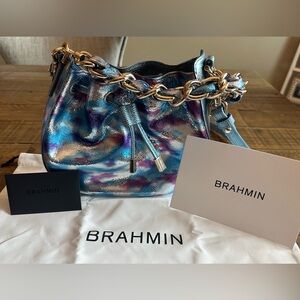 NWT Brahmin Eliana Bucket Bag Multi Durango Leather Chain Strap - Retails  $285